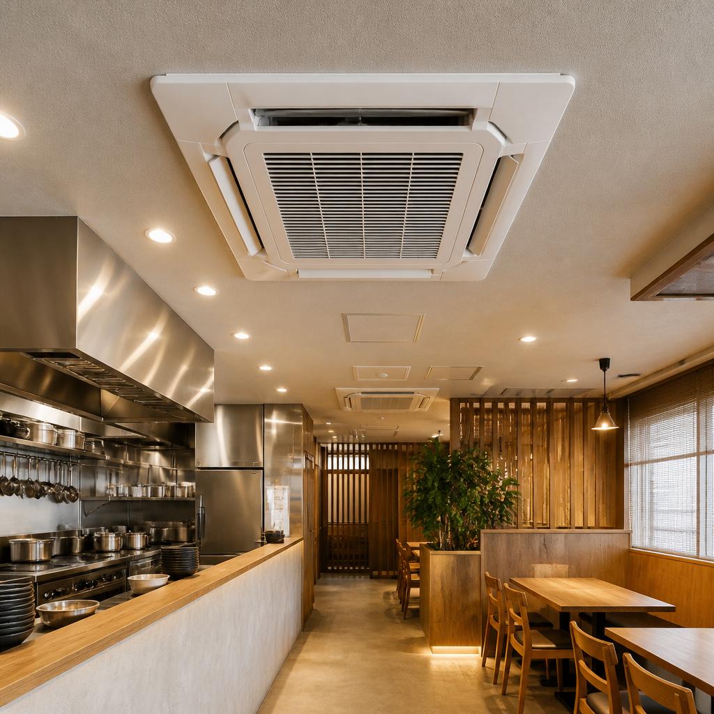 飲食店の快適な営業環境を実現！業務用エアコン交換工事はお任せください。